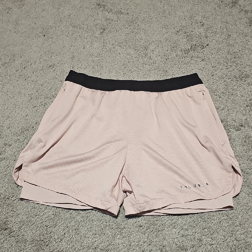 YoungLa 129 Trilogy 2 in 1 compression shorts Mens Size Large